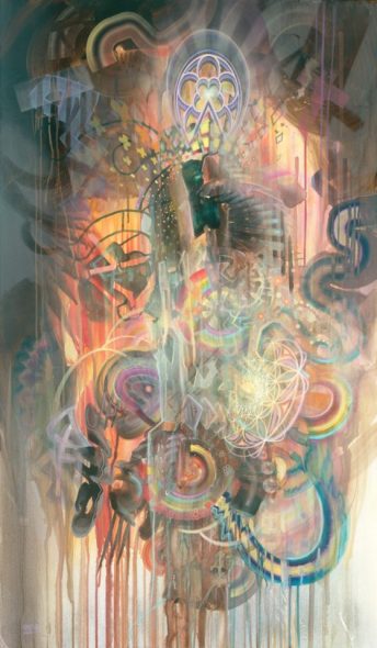 aBSTRACT PSYCHEDELIC ART COLORFUL DREAM TEMPLE