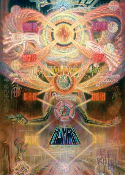 Visionary psychedelic art print ayahuasca psychedelische kunst kunstdruck