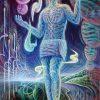 Visionary psychedelic art print Detail