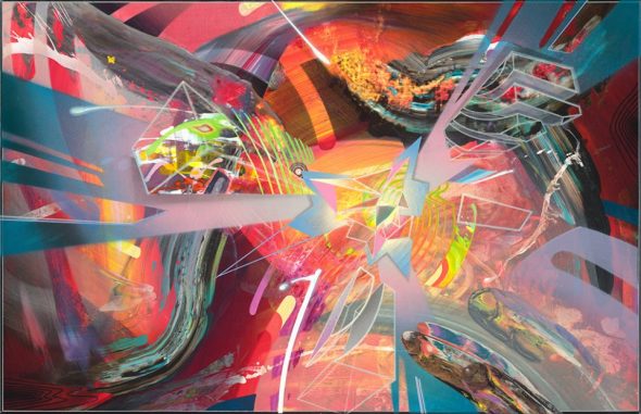 Abstract psychedelic painting by Dennis Konstantin Bax