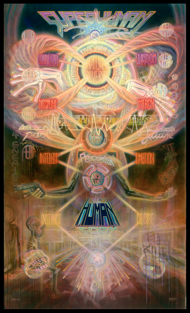Heaven and Hell dennis konstantin bax tree of life baum des lebens visionary art psychedelic wisdom ancient guide map consciousness