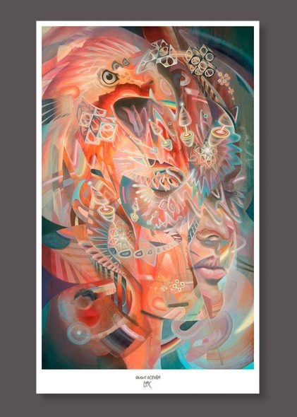Visionary psychedelic art print ayahuasca psychedelische kunst kunstdruck Dennis Konstantin Bax