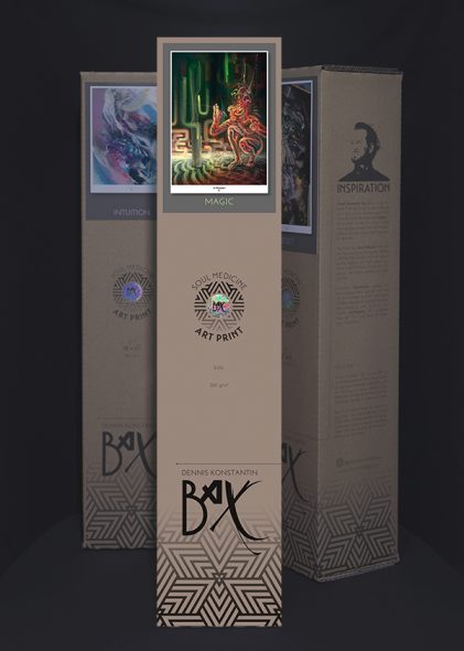 Soul Medicine Box Ayahuasca psychedelic art print poster.