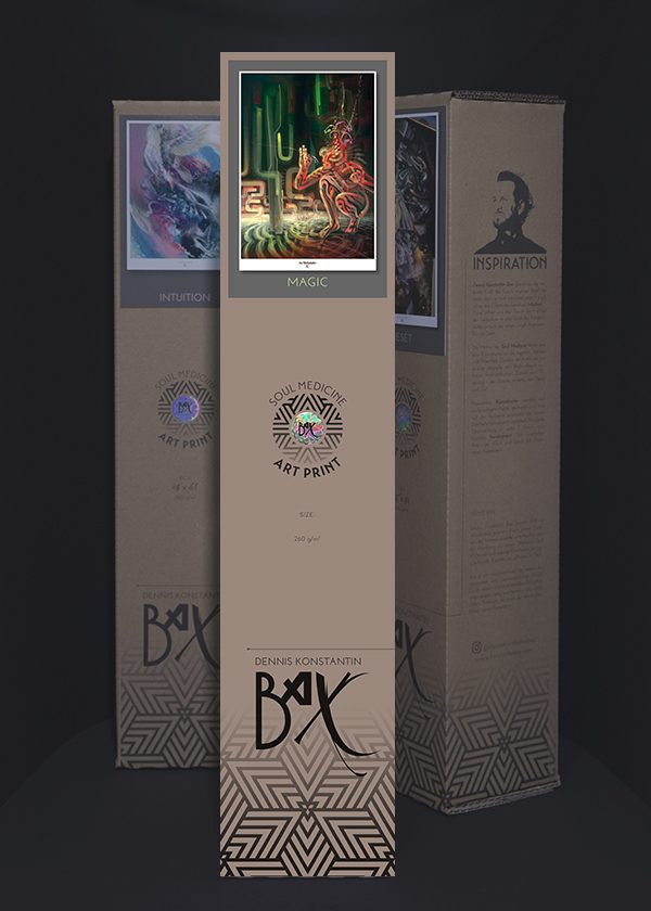 Soul Medicine Box Ayahuasca psychedelic art print poster.