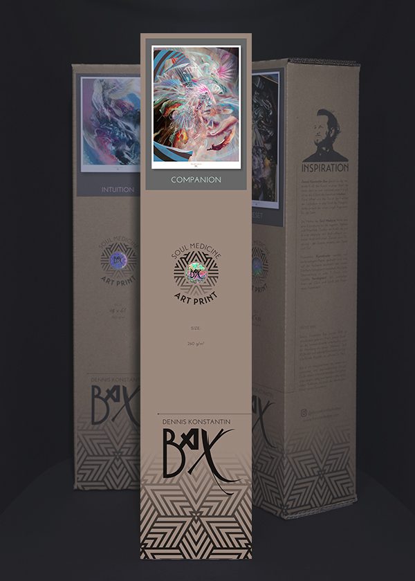 Soul Medicine Box Imaginary Friends psychedelic art print poster kunstdruck abstract portrait of two sisters with birds.