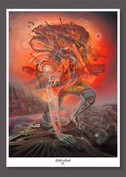 Soul Medicine Box visionary art print by german painter Dennis Konstantin Bax. Abstract Ayahuasca Vision.