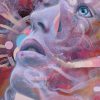 Detail of Visionary art print Woman Portrait ayahuasca enlightenment.