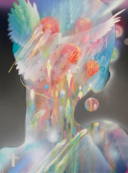 Abstract Portrait psychedelic art by german painter Dennis Konstantin Bax Great Balls of Fire