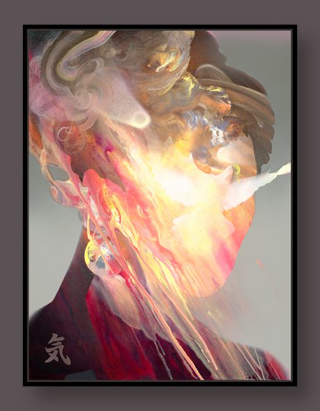 Fine art canvas print limited edition showing a woman filled with energy
