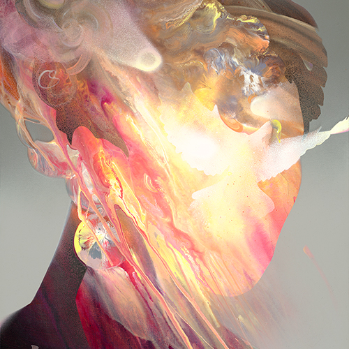 Face in Flames detail