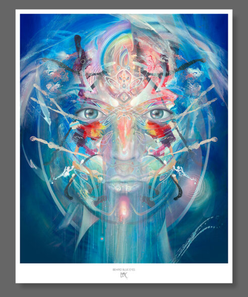 psychedelic visionary art print poster konstantin bax behind blue eyes 1